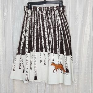 Corey Lynn Calter Gorgeous Winter Fox Midi Skirt Small